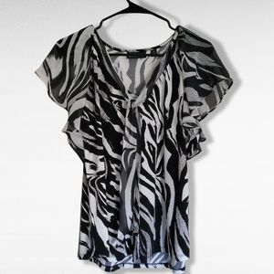 7th Avenue New York & Company Flutter Sleeve Top